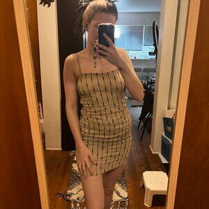 Nasty Gal cream coloured dress with sparkle detail pattern